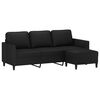 vidaXL 3-Seater Sofa with Footstool Black 180 cm Faux Leather