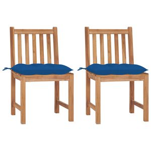 vidaXL Garden Chairs 2 pcs with Cushions Solid Teak Wood