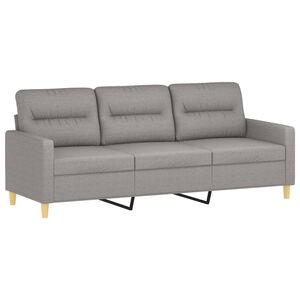 vidaXL 3-Seater Sofa Light Grey 180 cm Fabric