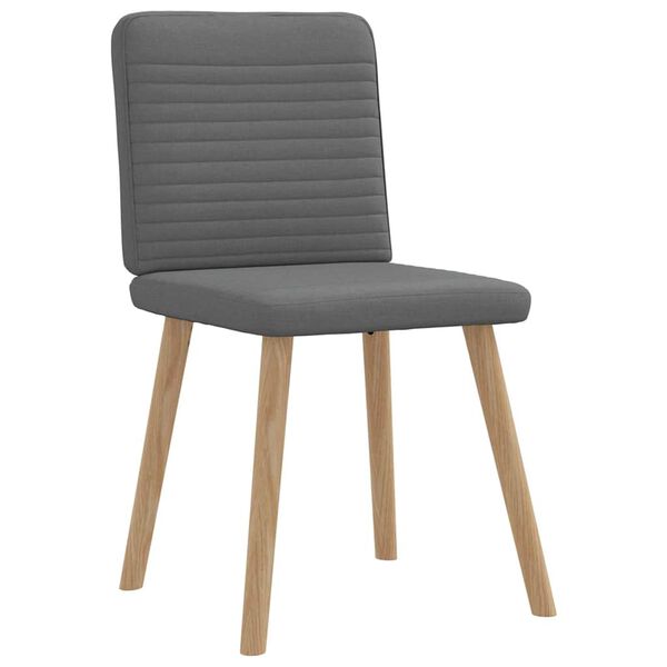vidaXL Dining Chairs 2 pcs Dark Grey Fabric