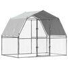 vidaXL Chicken Cage with Roof and Door Silver Galvanised Steel