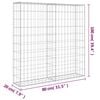 vidaXL Gabion Wall with Covers Galvanised Steel 80x20x100 cm