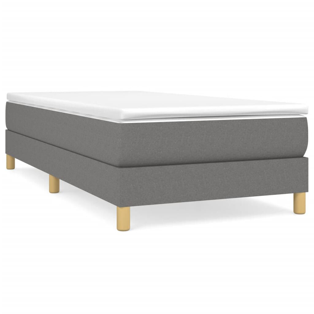 vidaXL Bed Frame without Mattress Dark Grey Twin Fabric (US Only)
