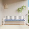 vidaXL Garden Bench Cushion Blue&White Stripe 200x50x7 cm Fabric