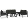 vidaXL Single Sofa with Cushions Aluminium Anthracite