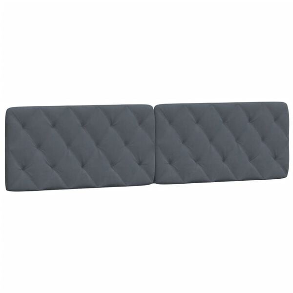 vidaXL Headboard Cushion Dark Grey 193 cm Velvet