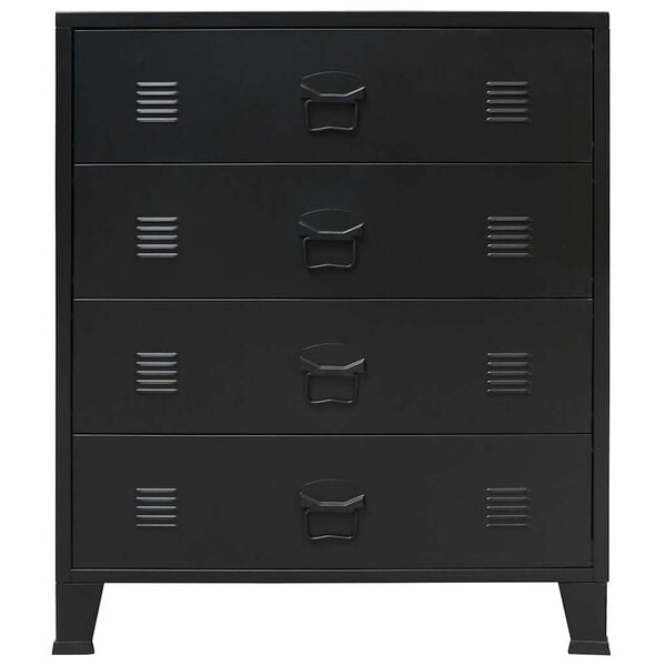 vidaXL Chest of Drawers Metal Industrial Style 78x40x93 cm Black