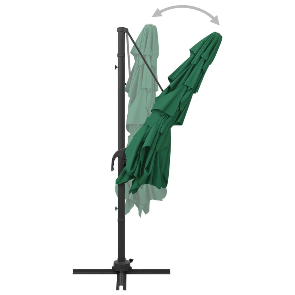 vidaXL 4-Tier Garden Parasol with Aluminium Pole Green 250x250 cm