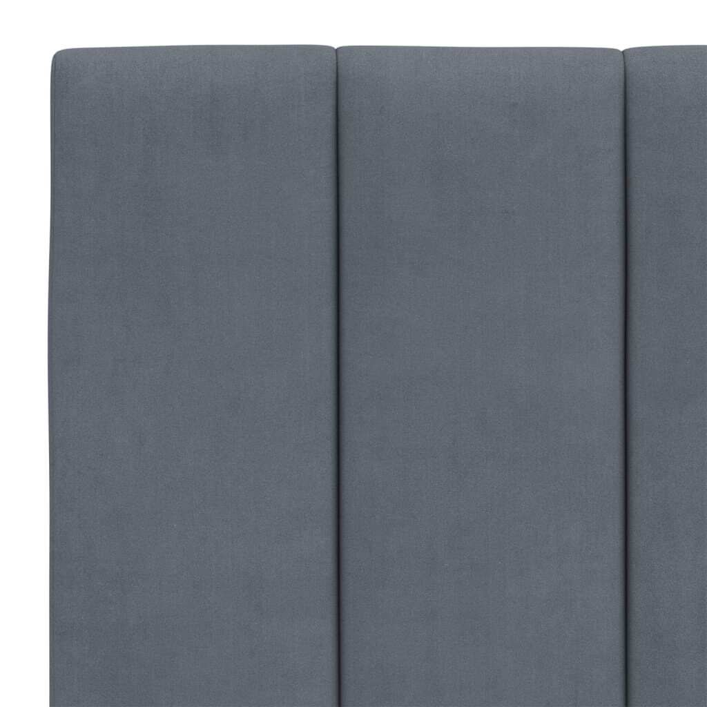 vidaXL Bed Frame with LED without Mattress Dark Grey 137x190 cm Velvet