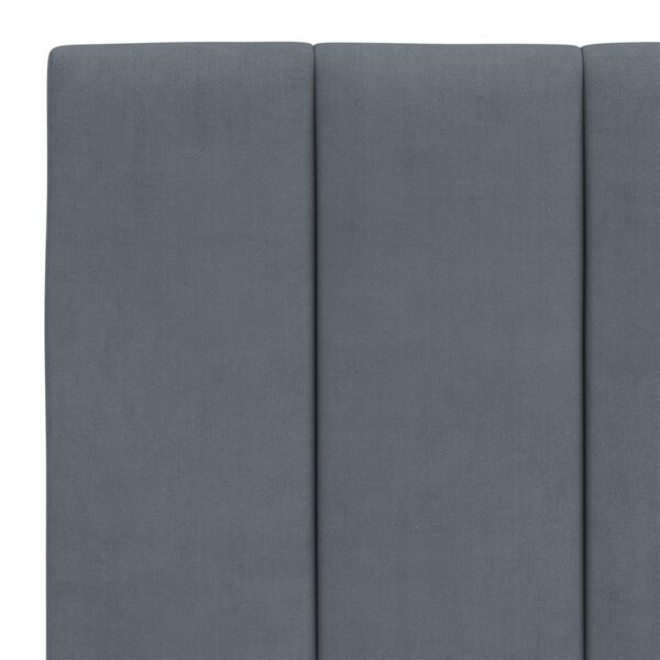 vidaXL Bed Frame with LED without Mattress "Hanko" Dark Grey 137x190 cm Velvet