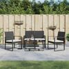 vidaXL 5 piece Garden Dining Set with Cushions Black PP Rattan