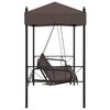 vidaXL Garden Swing Bench with Canopy Coffee Brown&nbsp;Steel