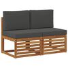 vidaXL 2 Piece Outdoor Middle Sofa Solid Acacia Wood Natural