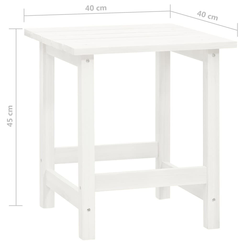 vidaXL Garden Adirondack Chair with Ottoman&Table Solid Fir Wood White