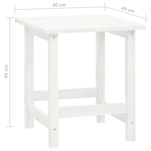 vidaXL Garden Adirondack Chair with Ottoman&Table Solid Fir Wood White
