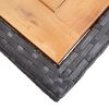 vidaXL Garden Table Black Solid Acacia Wood and Poly Rattan
