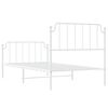 vidaXL Metal Bed Frame without Mattress with Footboard White 100x190cm
