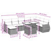 vidaXL 9 Piece Garden Sofa Set with Cushions Black Poly Rattan