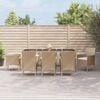vidaXL 9 Piece Garden Dining Set with Cushions Beige Poly Rattan