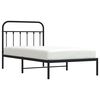 vidaXL Metal Bed Frame without Mattress with Headboard Black 100x190cm