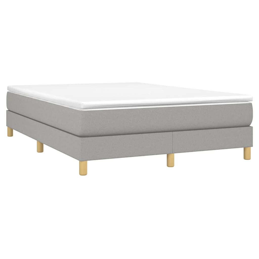 vidaXL Bed Frame without Mattress Light Grey Queen Fabric (US Only)