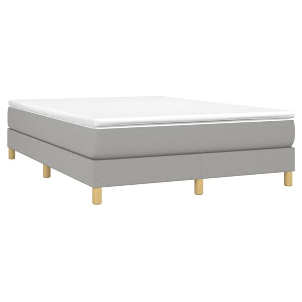 vidaXL Bed Frame without Mattress Light Grey Queen Fabric (US Only)