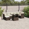 vidaXL 8 Piece Garden Sofa Set with Cushions Brown Poly Rattan