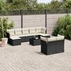 vidaXL 10 Piece Garden Sofa Set with Cushions Black Poly Rattan