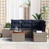 vidaXL Garden Sofa Set with Cushion 5 pcs Grey Poly Rattan