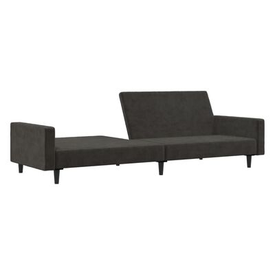 vidaXL 2-Seater Sofa Bed Dark Grey Velvet