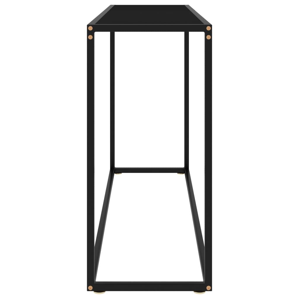vidaXL Console Table Black 120x35x75 cm Tempered Glass