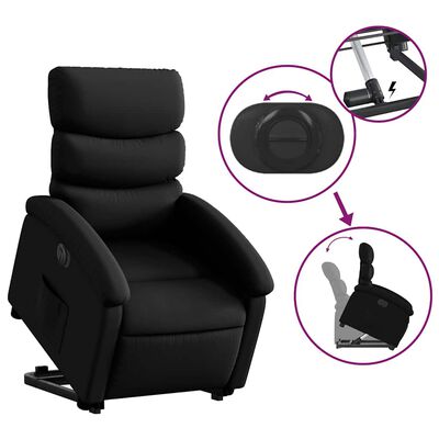 vidaXL Electric Stand up Recliner Chair Black Faux Leather
