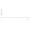 vidaXL Metal Bed Frame without Mattress with Headboard White 100x200cm