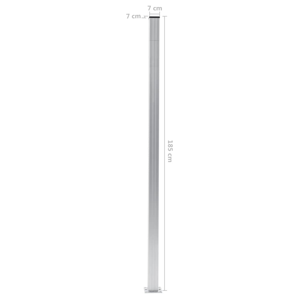 vidaXL Fence Posts 2 pcs Aluminium 185 cm
