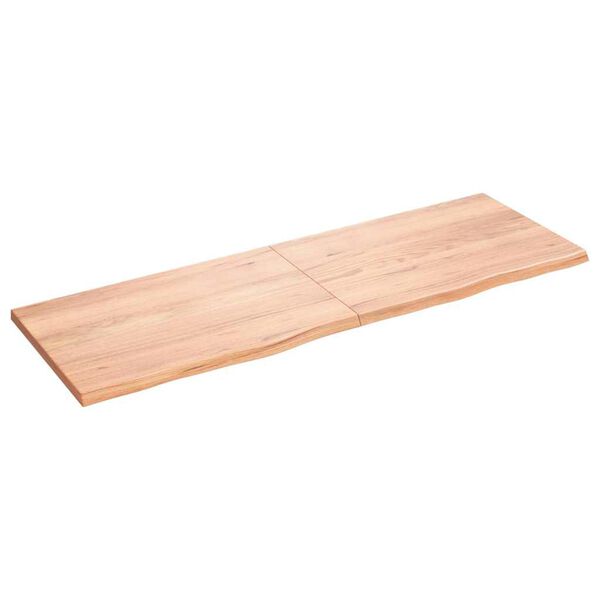 vidaXL Wall Shelf Light Brown 180x60x(2-4) cm Treated Solid Wood Oak