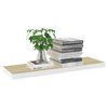 vidaXL Floating Wall Shelf Oak and White 80x23.5x3.8 cm MDF