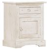 vidaXL Bedside Cabinet White 40x30x50 cm Solid Mango Wood