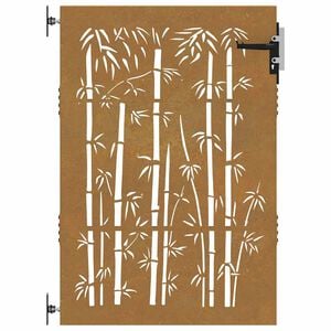 vidaXL Garden Gate 85x150 cm Corten Steel Bamboo Design