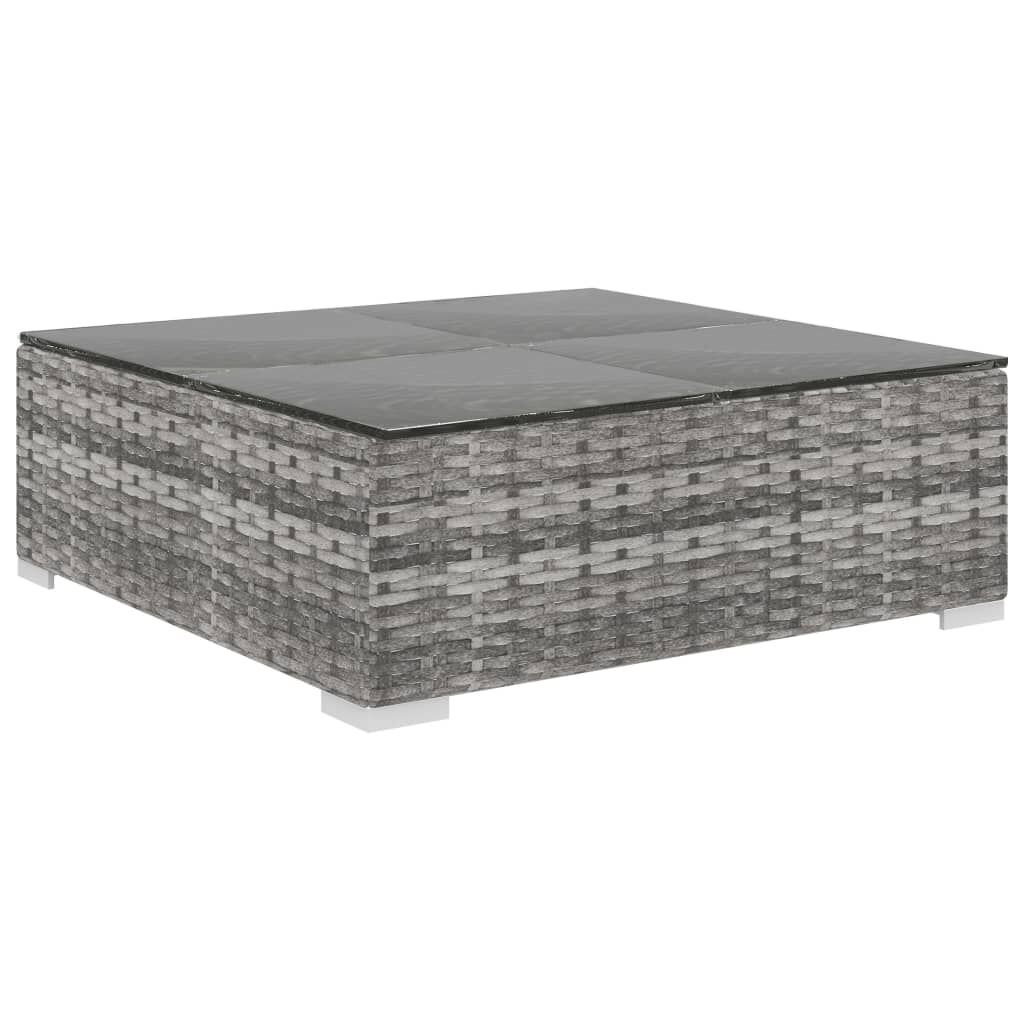 vidaXL 8 Piece Garden Lounge Set with Cushions Poly Rattan Grey