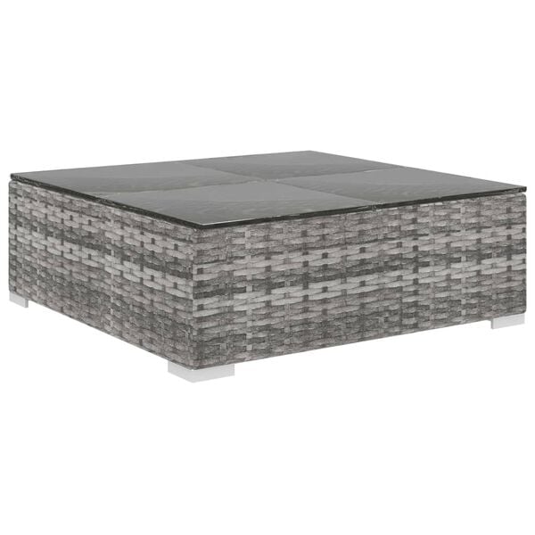 vidaXL 8 Piece Garden Lounge Set with Cushions Poly Rattan Grey