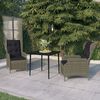 vidaXL 3 Piece Garden Dining Set Brown