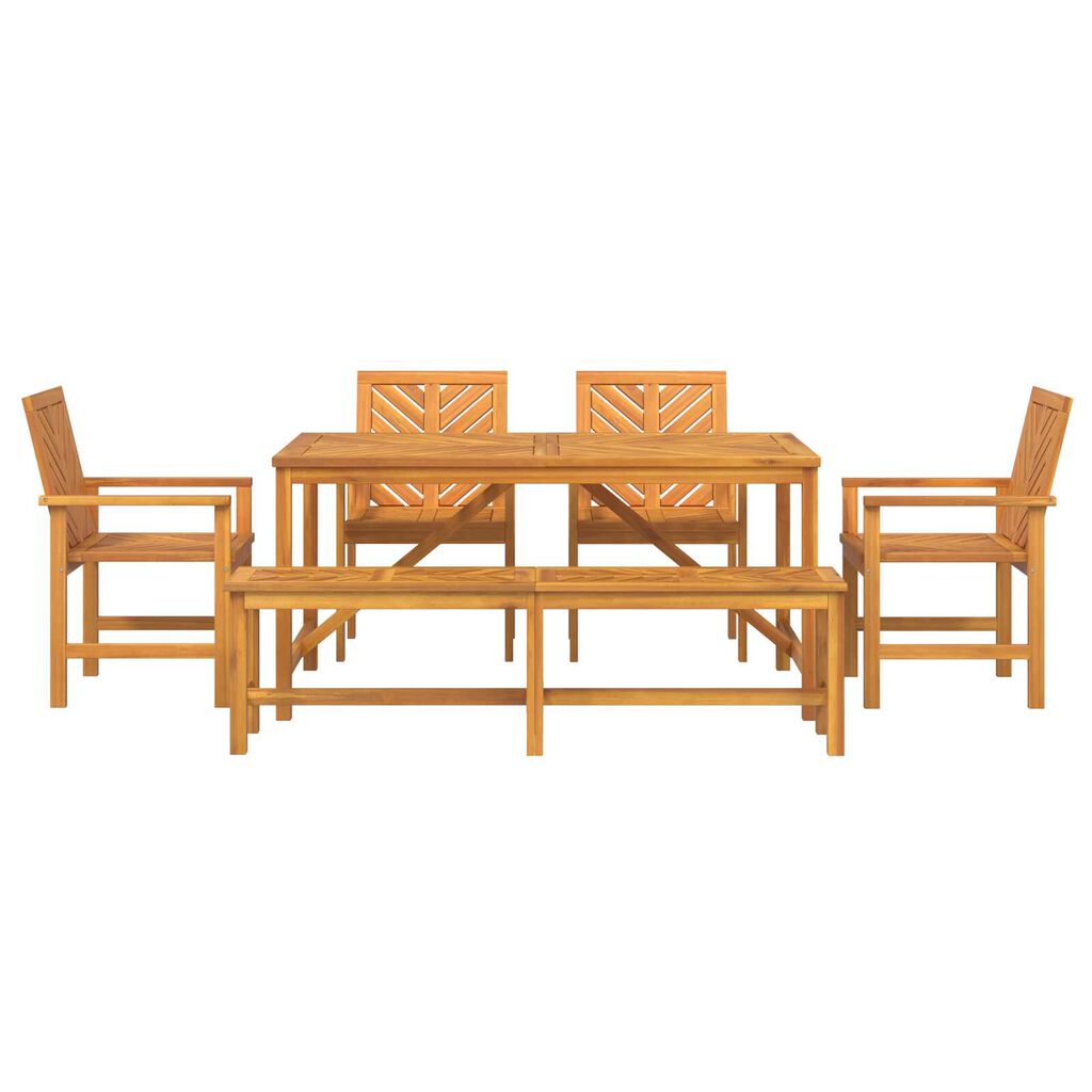 vidaXL Garden Dining Set 6 pcs Brown 150 x 90 x 74 cm