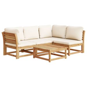 vidaXL 5 Piece Garden Lounge Set with Cushions Solid Wood Acacia