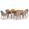 vidaXL 7 Piece Garden Dining Set Brown