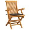 vidaXL Garden Chairs with Taupe Cushions 3 pcs Solid Teak Wood