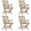 vidaXL 5 Piece Garden Dining Set Grey Solid Wood Teak