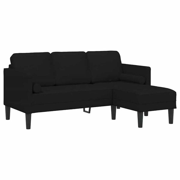 vidaXL Sofa Set Black 173 x 131 x 67 cm Fabric