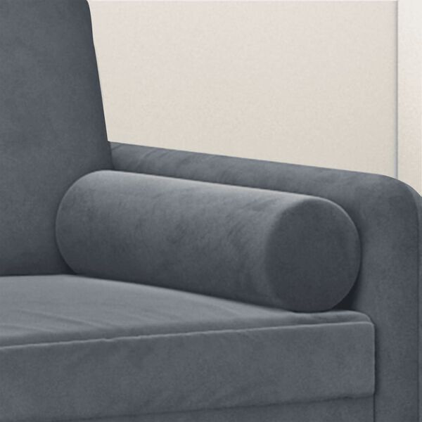 vidaXL Throw Pillows 2 pcs Dark Grey Ø15x50 cm Velvet