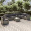 vidaXL 9 Piece Garden Lounge Set with Cushions Grey Poly Rattan