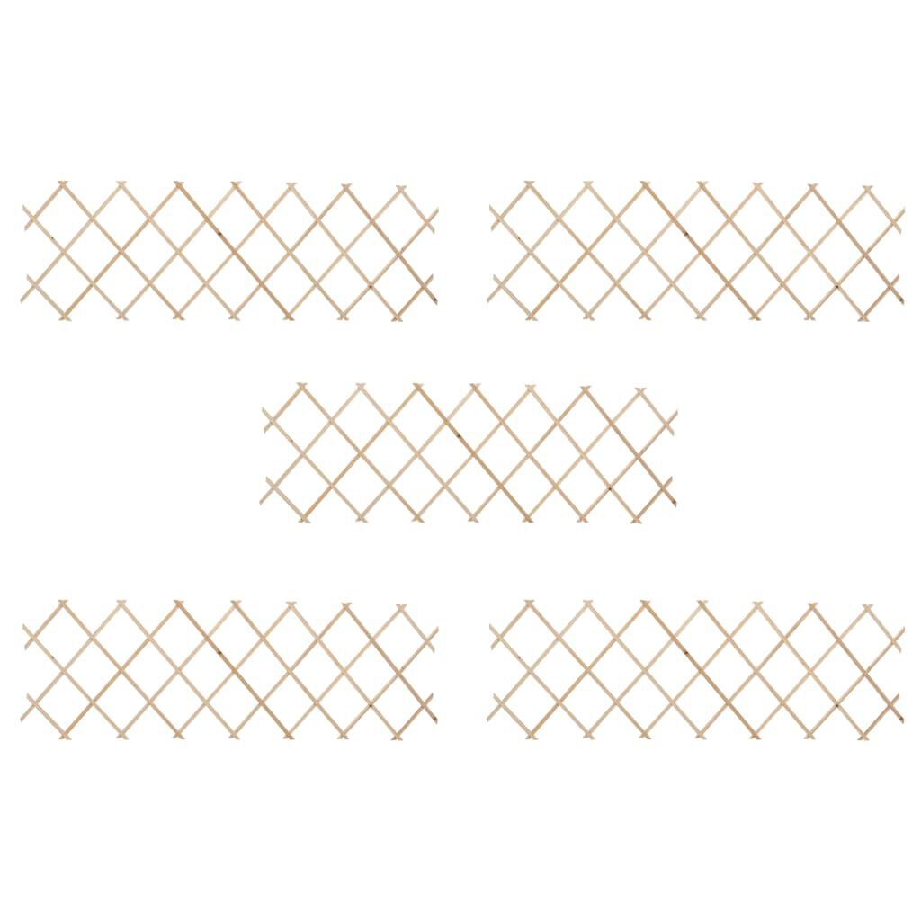 vidaXL Trellis Fences 5 pcs Firwood 180x60 cm